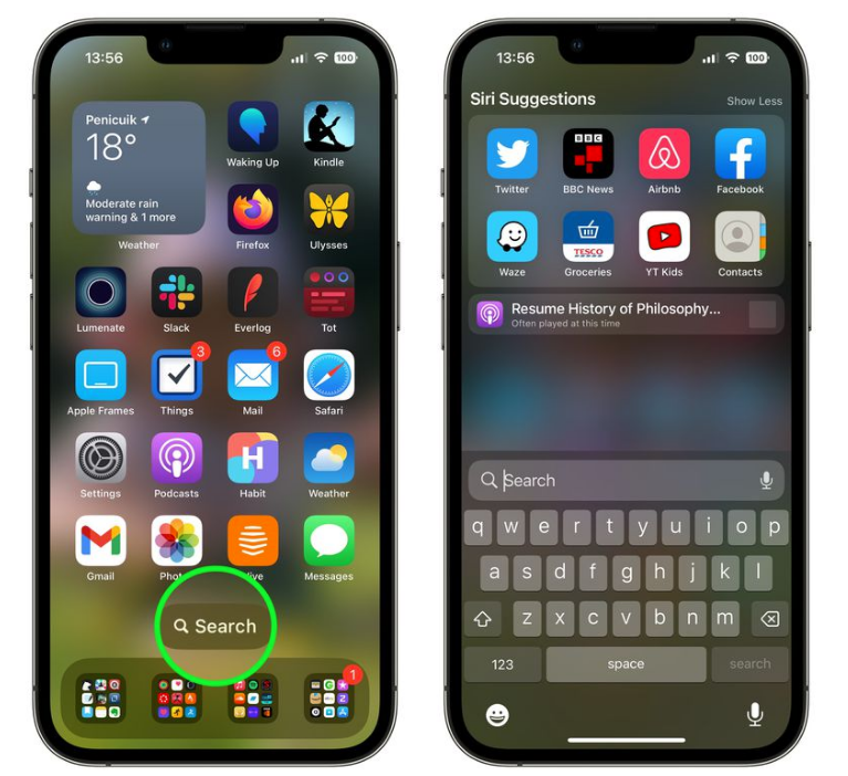遵义苹果手机维修分享升级到 iOS 16 后，如何删除主屏幕上的搜索按钮 